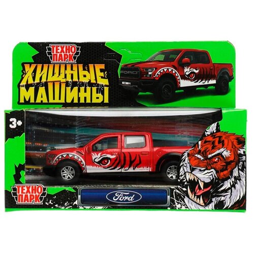 dickie toys машинка scout ford f150 raptor scout 3756000 Модель F150RAP-12PRE-RD FORD F150 RAPTOR хищники 12 см, двер, баг, инер, красный Технопарк в коробке /72/