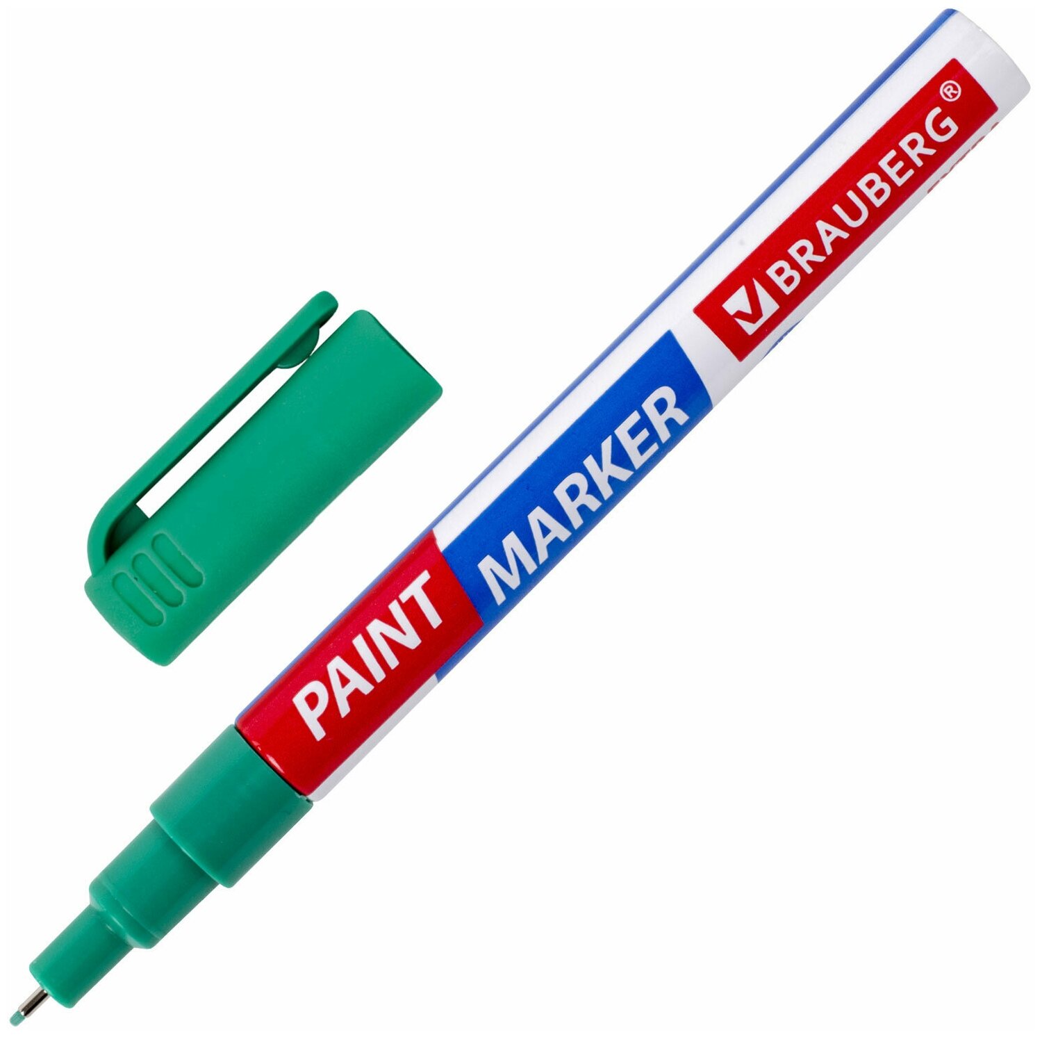 Маркер-краска лаковый EXTRA (paint marker) 1 мм зеленый улучшенная нитро-основа BRAUBERG 151966