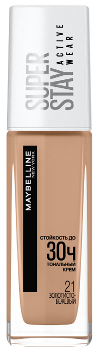 Maybelline New York Стойкий тональный крем для лица "Super Stay Active Wear 30Ч", оттенок 21, Золотисто-бежевый, 30 мл