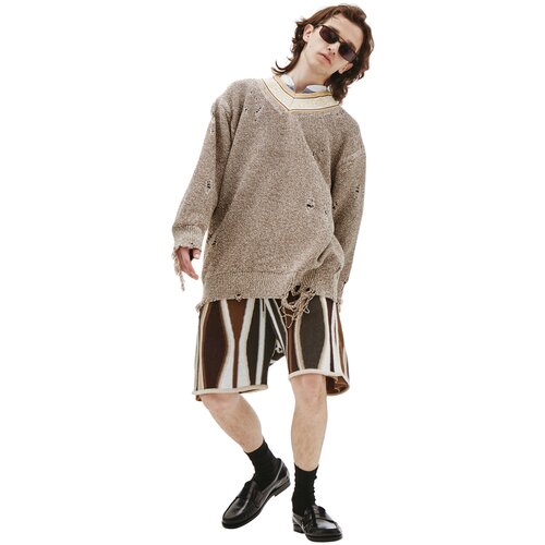 фото Children of the discordance рваный свитер с v-вырезом 3 sporty & rich