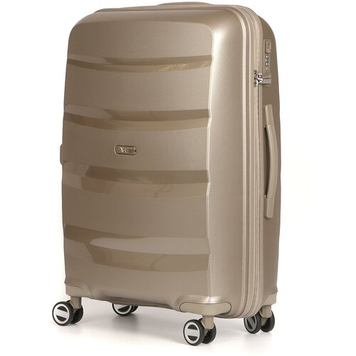 Чемодан FABRETTI, 73 л, размер M, бежевый чемодан fabretti 73 л размер m бежевый