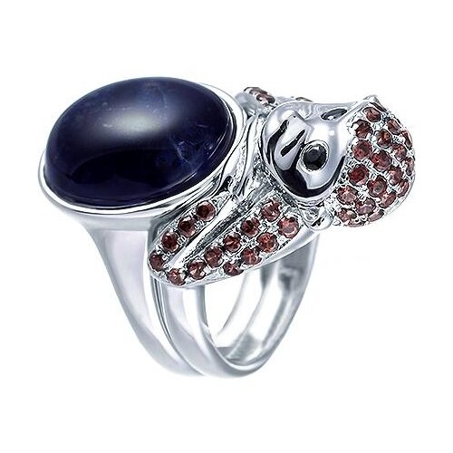 фото Кольца джей ви серебряное кольцо с кубическим цирконием, содалитом
