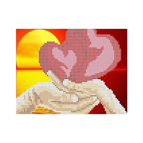 фото Набор влюбленные сердца бисер 13х18 каролинка кблн 5001