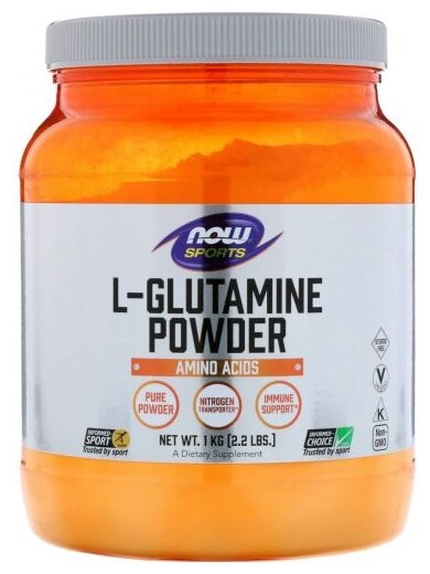 Аминокислота NOW L-Glutamine Powder, нейтральный, 1000 гр.