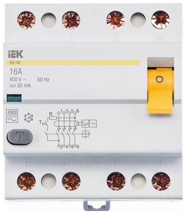 ВД1-63 MDV10-4-063-030 Выключатель дифференциального тока четырехполюсный 63А 30мА (тип AC) IEK - фото №15