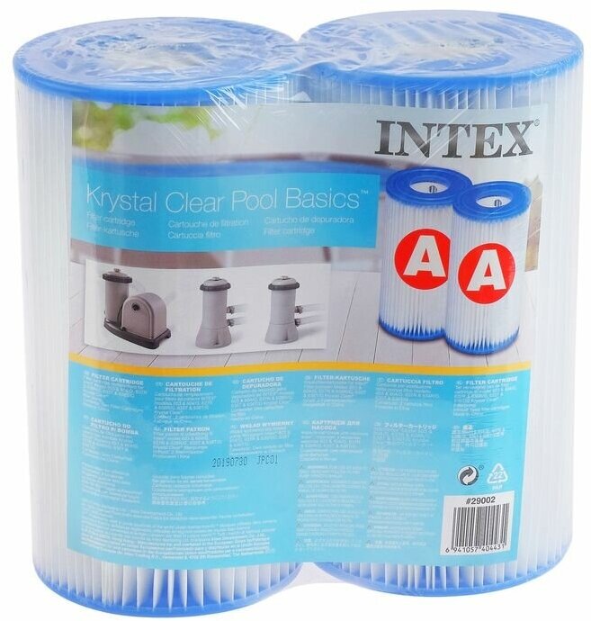 Набор сменных картриджей (A) 2 шт. для фильтр-насосов Intex