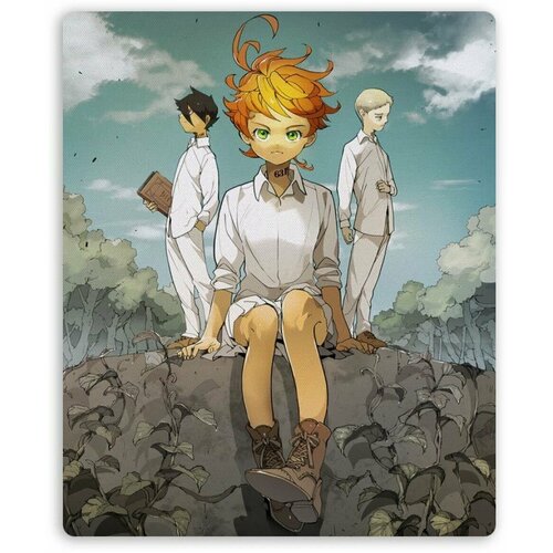 Коврик для мышки прямоугольный Yakusoku no Neverland Emma, Norman и Ray