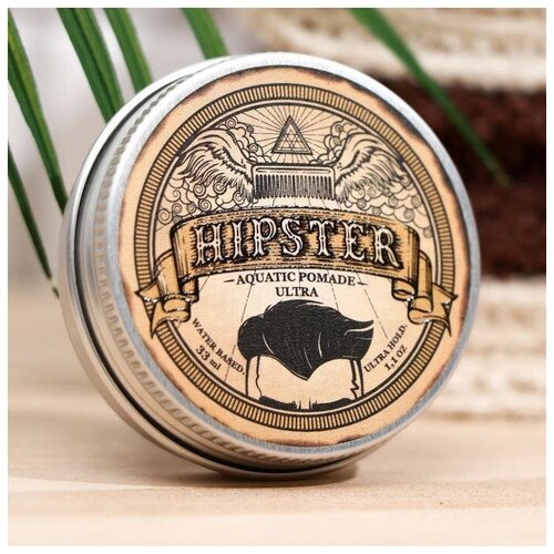 Помада на водной основе для укладки волос Hipster Aquatic pomade ultra, классическая, 33 мл