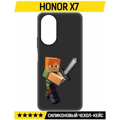 Чехол-накладка Krutoff Soft Case Minecraft-Алекс для Honor X7 черный чехол накладка krutoff soft case minecraft алекс для honor x7 черный