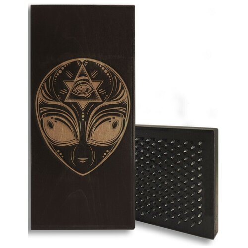 фото Доска садху для йоги с динамическими гвоздями космос - 239 шаг 10мм woodart