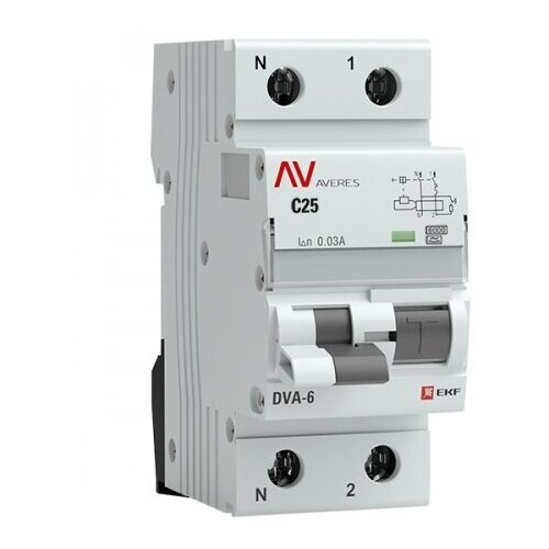 EKF Averes DVA-6 .  (C) 1P+N 25/30   6 rcbo6-1pn-25C-30-a-av (7 .)