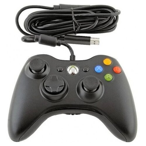 геймпад проводной для xbox 360 черный Геймпад Microsoft Xbox 360 Controller проводной
