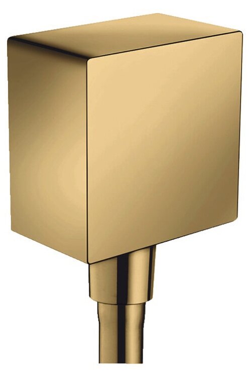 Шланговое подключение Hansgrohe Fixfit Square 26455990 с клапаном обратного потока, золото