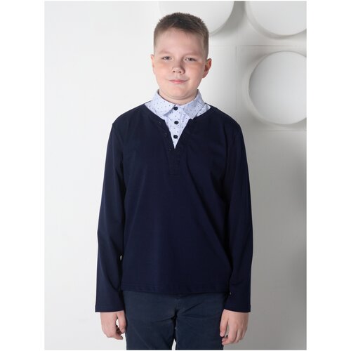 Джемпер обманка, рубашка,школьная одежда для мальчика / Белый слон 5293 р.152
