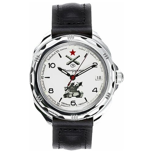 Мужские наручные часы Восток Командирские 211275-classic, натуральная кожа, черный