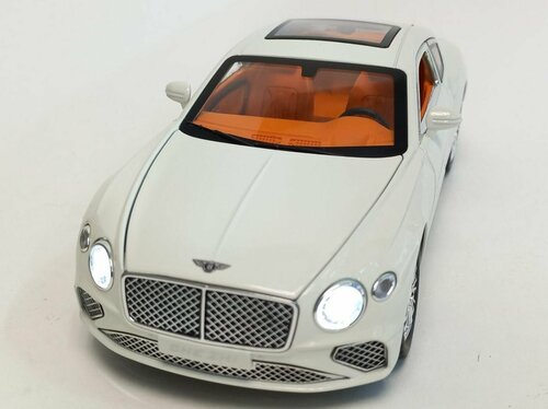 Bentley Continental GT Бентли машинка (1:24) 21 см металл, инерция, открываются двери, капот и багажник, поворачиваются передние колеса, свет и звук