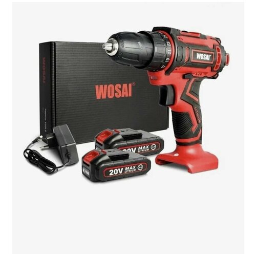 Дрель-шуруповерт WOSAI WS-3020 От аккумулятора 20 В 40 Нм 2 АКБ 355000₽