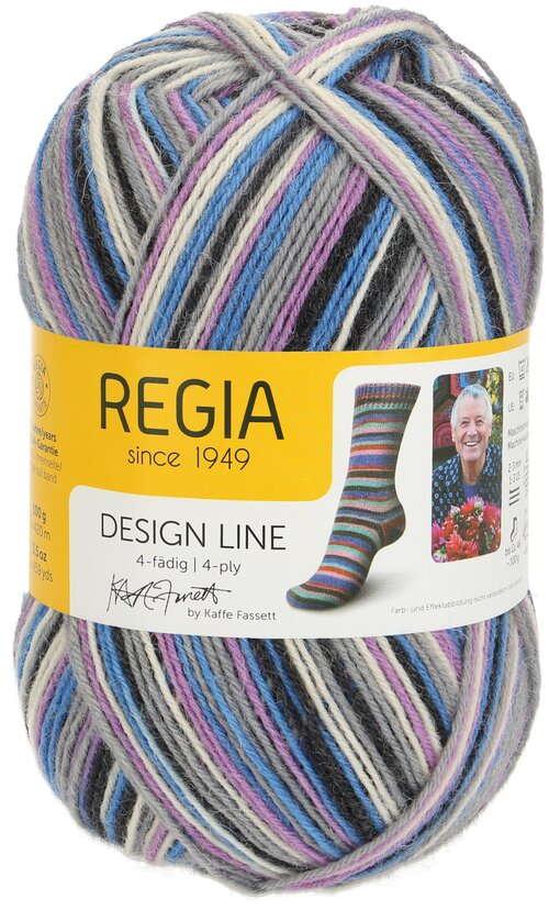 Пряжа Regia Design Line Color by ARNE & CARLOS, 75 % шерсть, 25 % полиамид, 100 г, 420 м, 1 шт., zebra 420 м