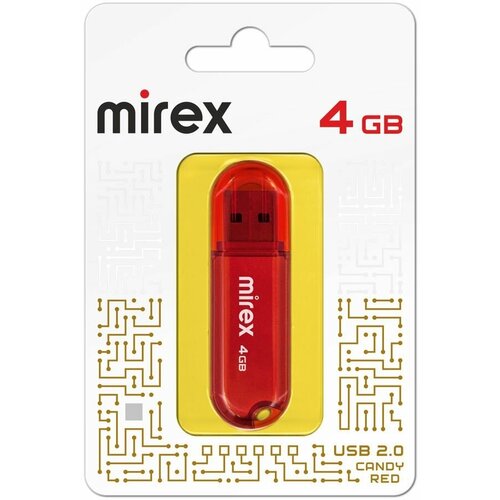 Флешка USB Flash Drive MIREX CANDY RED 4GB usb flash drive mirex dragon red 4gb