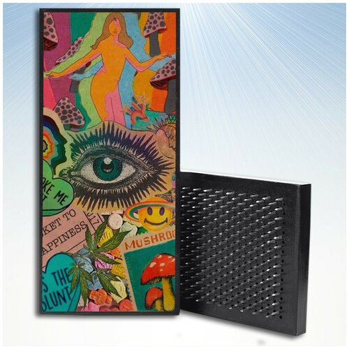 фото Доска садху для йоги с гвоздями, уф печать хиппи психоделика эстетика - 3497 шаг 10мм woodart