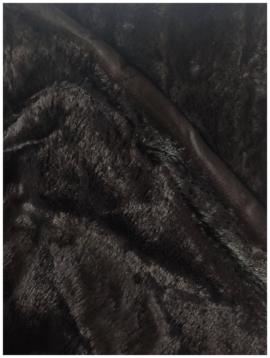 Плед меховой 200х220 шоколадный норка 2-спальный плед на кровать диван в спальню гостиную детскую теплый мягкий пушистый евро - фотография № 2