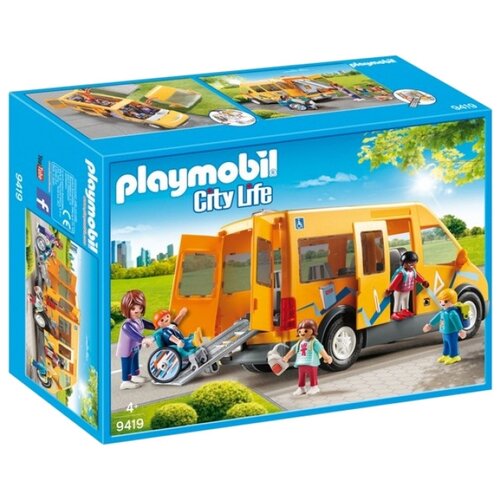 фото Набор с элементами конструктора playmobil city life 9419 школьный фургон
