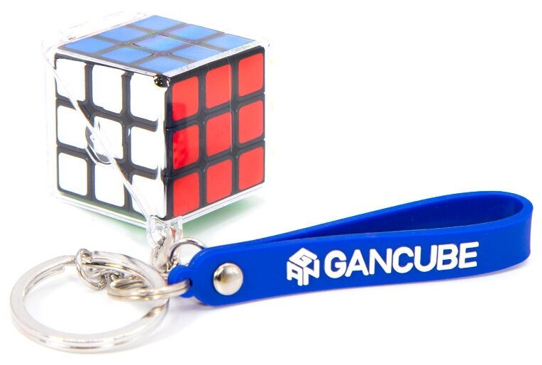 Брелок Gan кубик 3x3 keychain cube черный в боксе