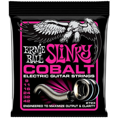 комплект cтрун для электрогитары ernie ball p02722 cobalt hybrid slinky P02723 Cobalt Super Slinky Комплект cтрун для электрогитары, кобальт 9-42, Ernie Ball