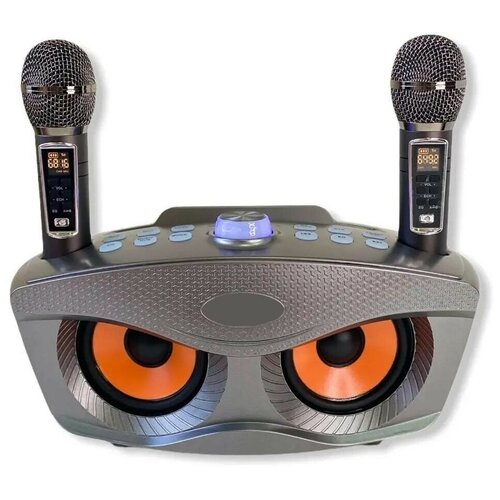 Портативная колонка с караоке беспроводной караоке для дома караоке система с 2 беспроводными микрофонами эквалайзер серый 699000₽