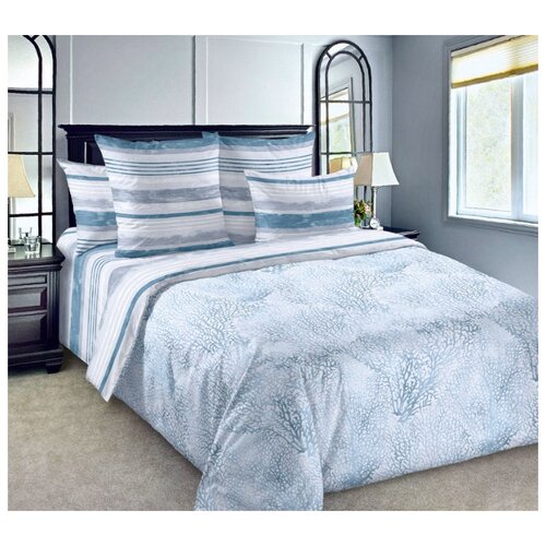 фото Постельное белье морские глубины 2, перкаль, 100% хлопок (2 сп с европростыней) текс-дизайн