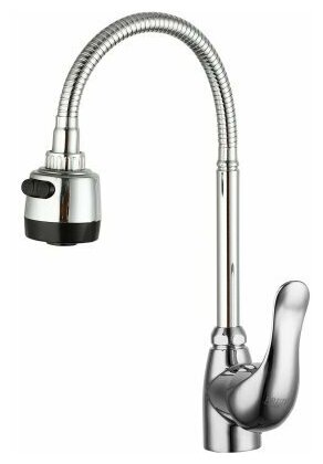 фото Смеситель для кухни с гибким изливом Frud R42055-3, хром, с аэратором