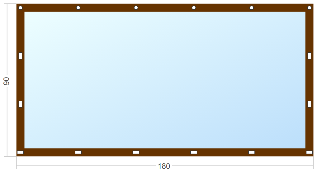 Мягкое окно Софтокна 180х90 см съемное, Скоба-ремешок, Прозрачная пленка 0,7мм, Коричневая окантовка, Комплект для установки - фотография № 3