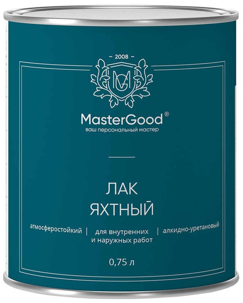 Лак яхтный MasterGood, алкидно-уретановый, полуматовый, 0,75 л