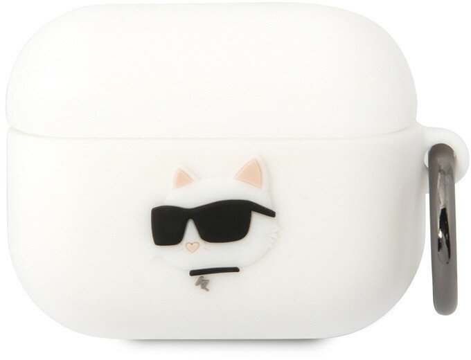 Чехол Karl Lagerfeld для Airpods Pro, Silicone case with ring NFT 3D Choupette белый