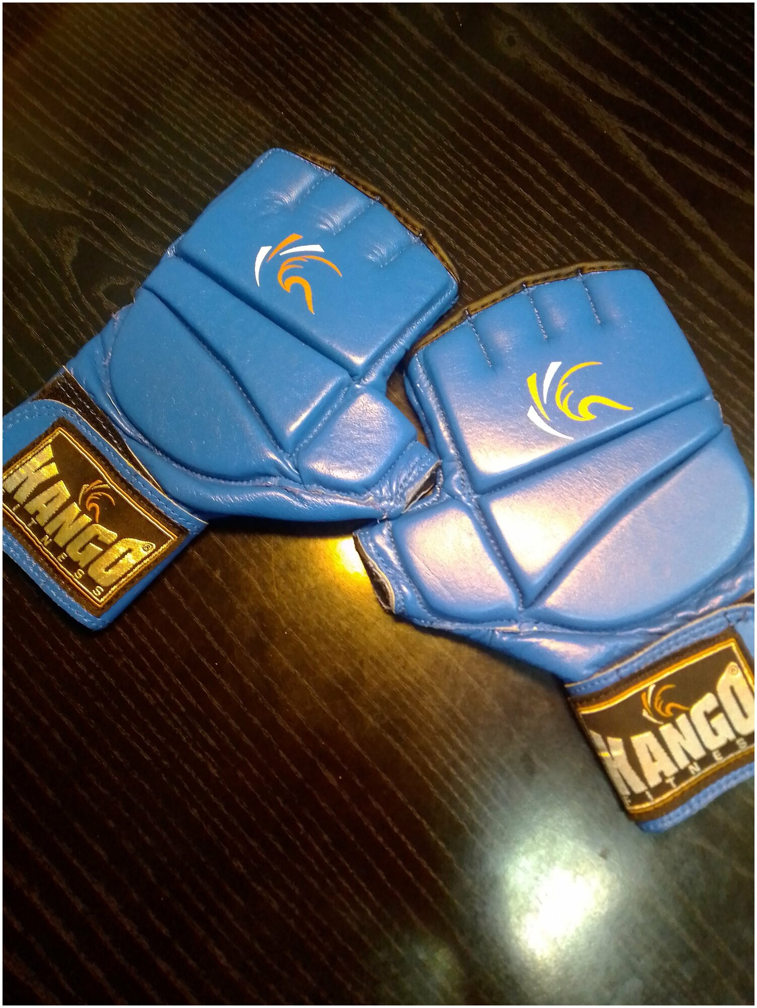 Перчатки для рукопашного боя Kango Fitness 8202-b, синие, размер S