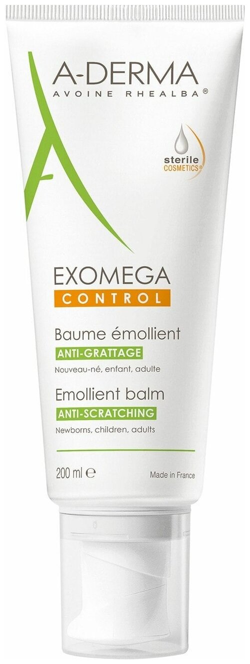 A-Derma EXOMEGA CONTROL Смягчающий бальзам для лица и тела, 200 мл