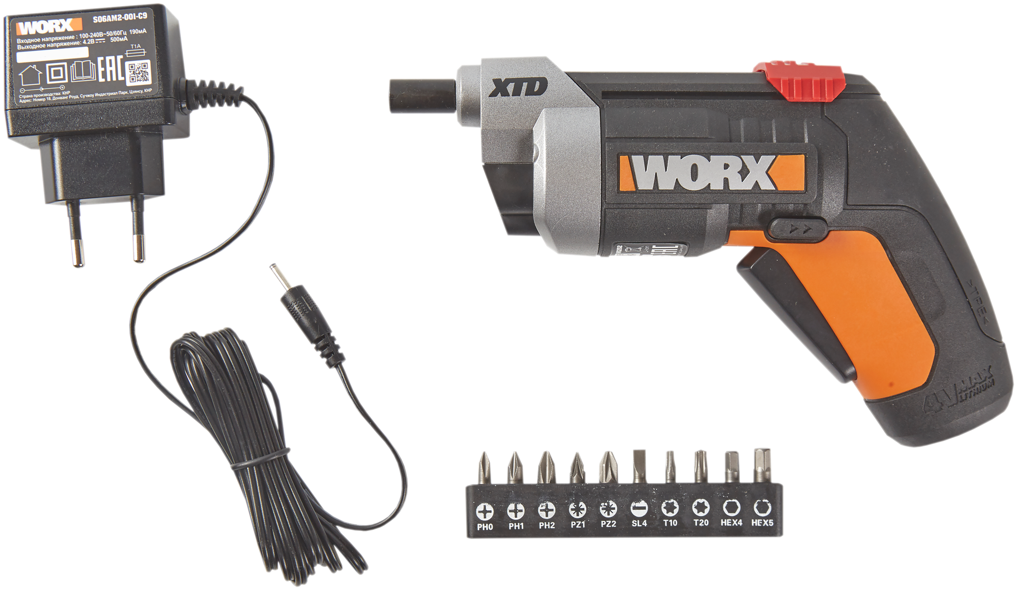 Отвертка WORX WX252 4V XTD аккумуляторная с 1,5Ач батареей и 0,4А зарядкой - фотография № 8