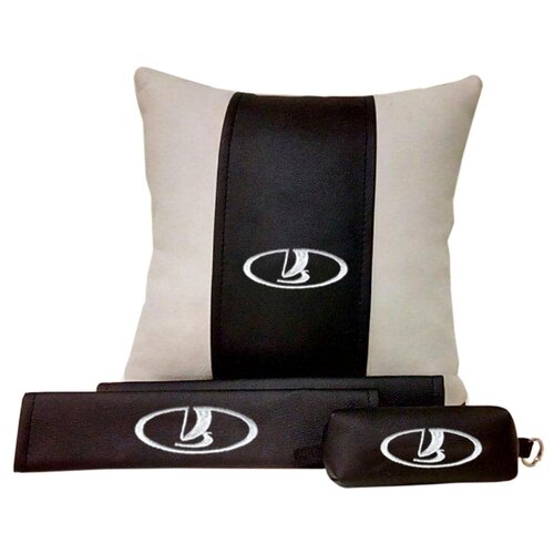 фото 67612 подарочный набор с логотипом lada, подушка в салон, накладки и ключница auto premium