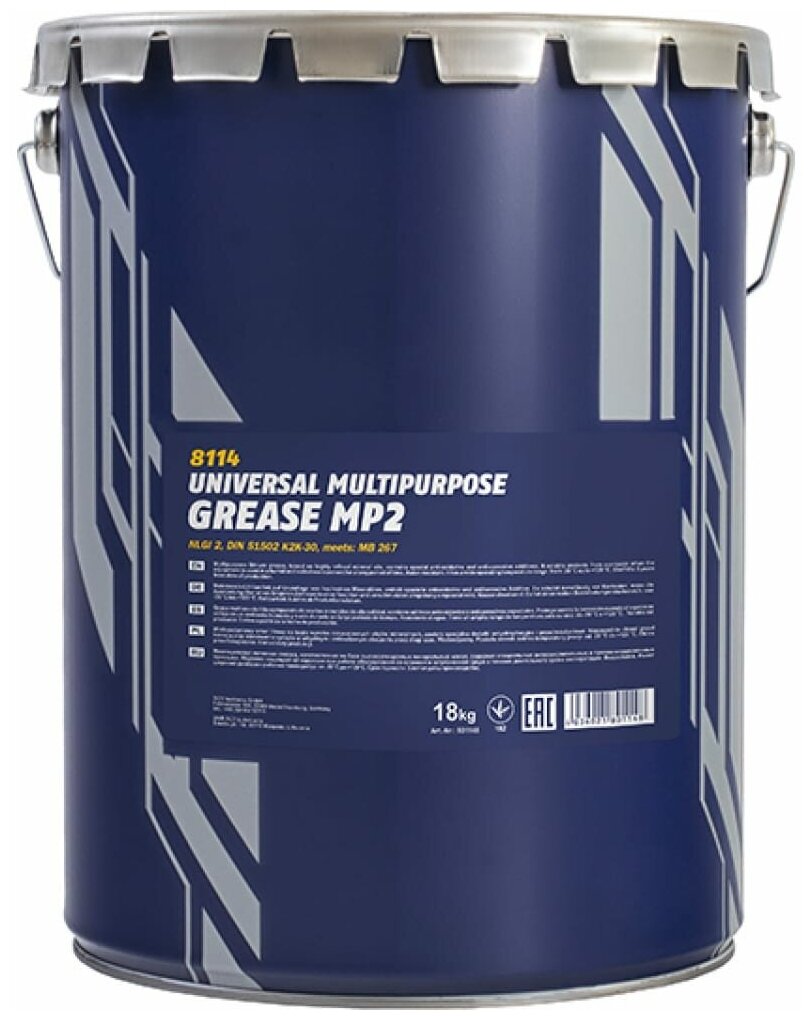 MANNOL 2145 8114 Смазка универсальная многоцелевая Universal Multipurpose Grease MP-2 (18кг)