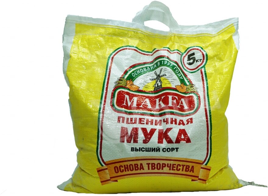 Мука Макфа Пшеничная высший сорт, полипропиленовый мешок, 5 кг