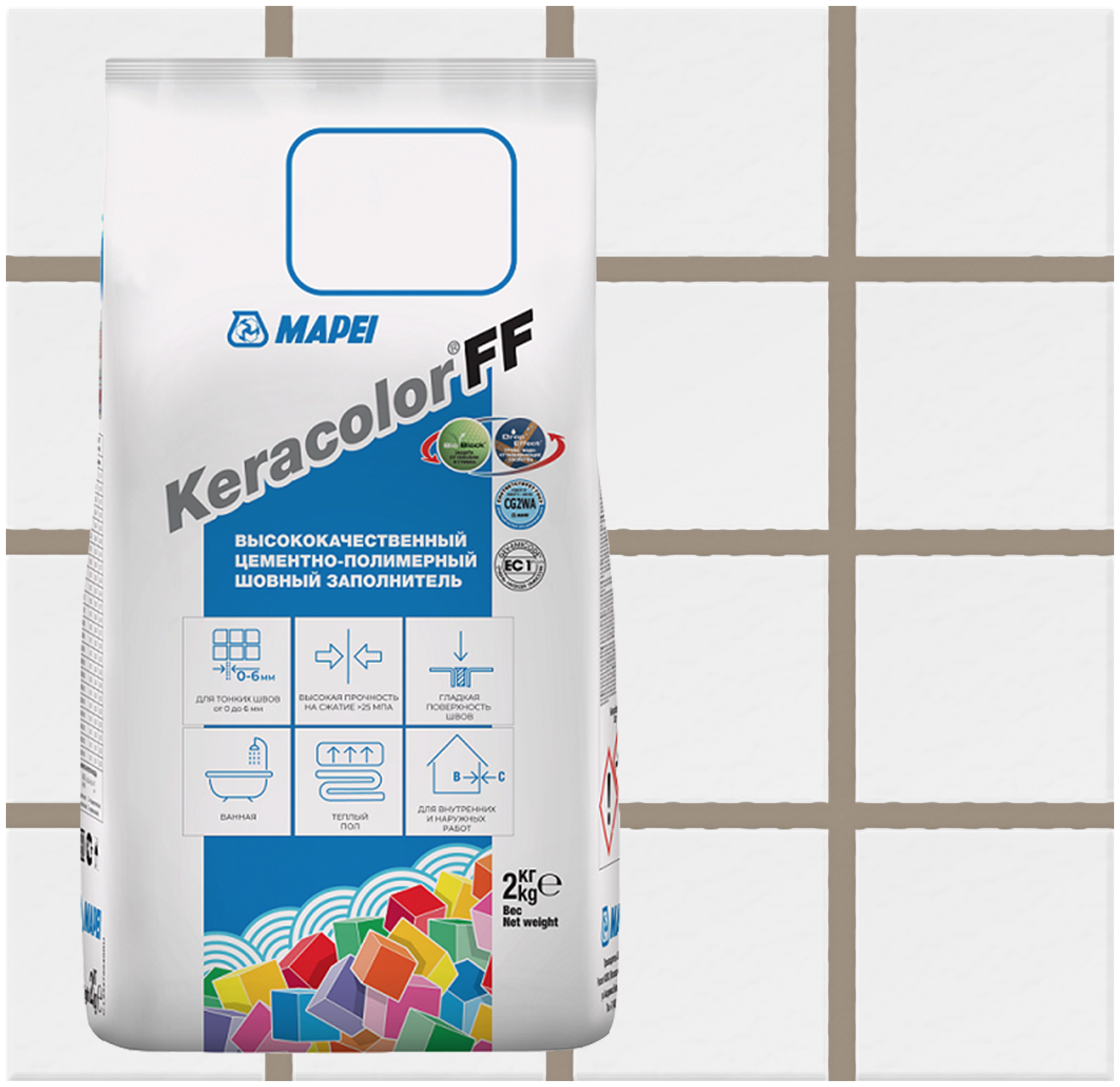 Цементно-полимерная затирка Mapei Keracolor FF 133 Песочный 2 кг