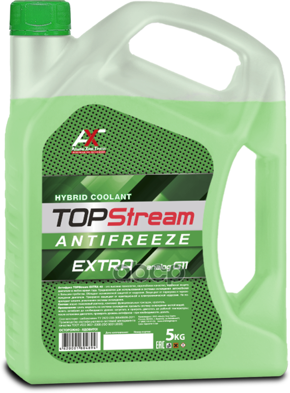 Антифриз TOPStream EXTRA GREEN (зелёный) G11 5 л TOPStream арт. atseg00005