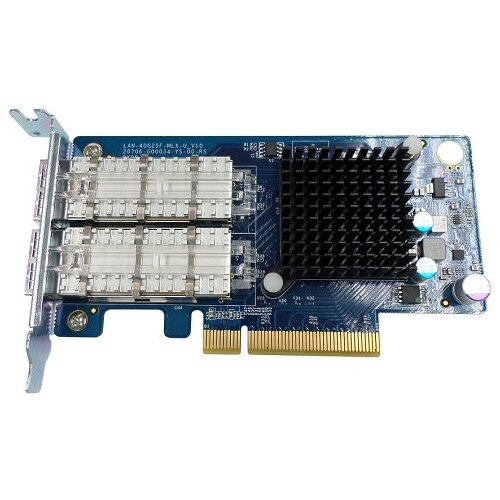 QNAP LAN-40G2SF-MLX Dual-port 40GbE SFP+ network expansion card, Brackets for rackmount,tower and full height models are included.