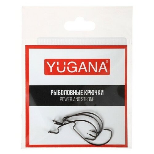 Крючки офсетные YUGANA Wide range worm big eye, № 6, 4 шт.