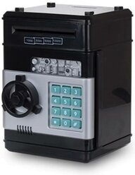 Интерактивная музыкальная электронная копилка сейф с купюроприёмником и с кодовым замком черный
