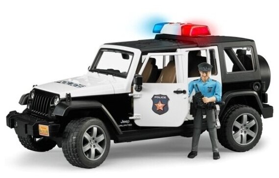 Масштабная модель Bruder 02-526 Внедорожник Jeep Wrangler Unlimited Rubicon Полиция с фигуркой