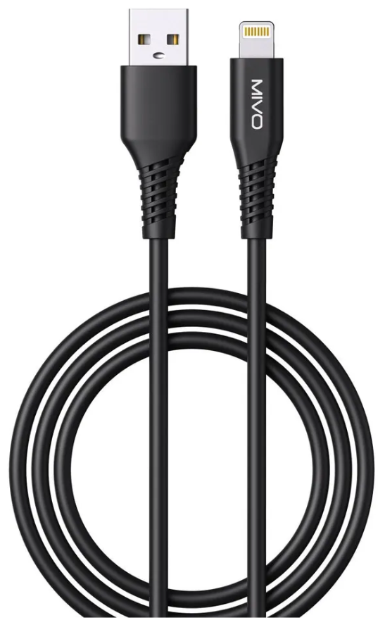 Кабель USB-Lightning Mivo MX-51L для зарядки Iphone/Apple/Ipad, 1м, 2.4А