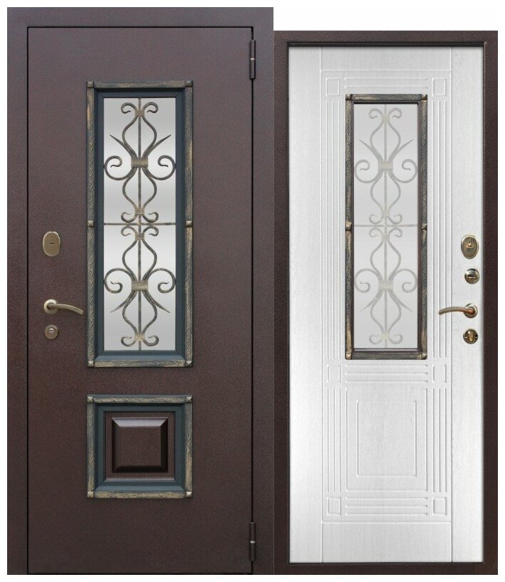 Дверь металлическая Венеция 860R Белый ясень - фотография № 1