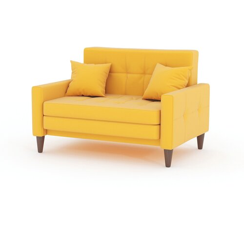 Диван Этро Люкс 110 см желтый с механизмом аккордеон