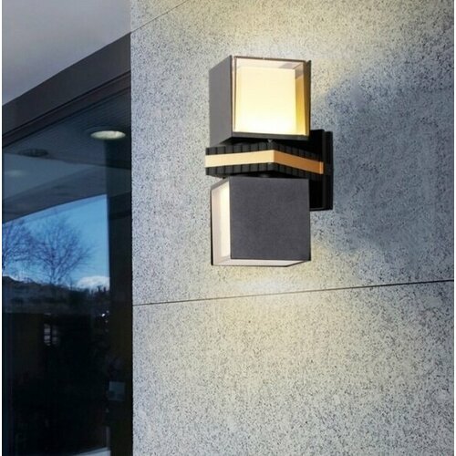 Светильник Elegant 4298 черный/золото 30W 4000-4500K 100*100*240mm IP65 DZN22-02